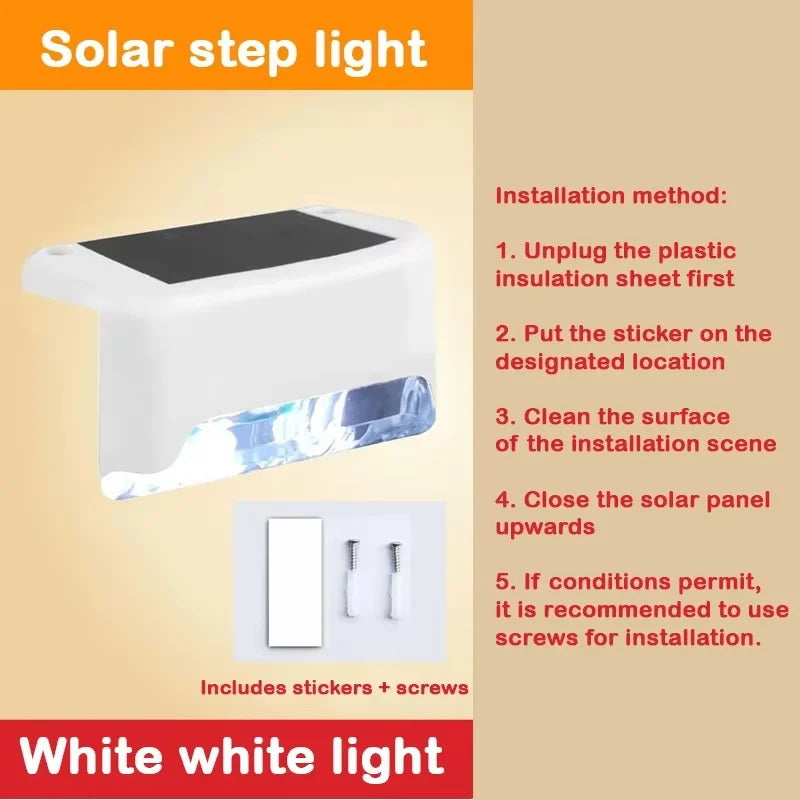 Solar Deck Lights Outdoor Step Lights Waterproof Led Solar Lights for Decks Stairs Step Fence Yard Patio and Pathway
