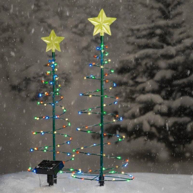 1 Pcs Outdoor Waterproof Solar Led Christmas Tree Decoration Solar Powered String Lights New Year Ornament Garden Decoration
