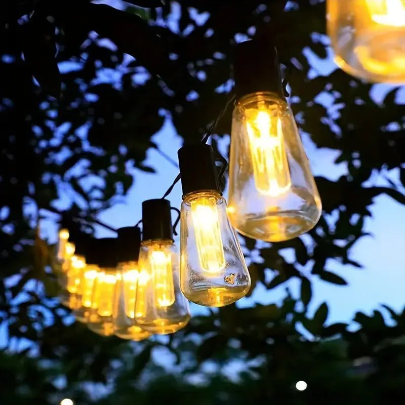 Solar Powered lamp Outdoor string lights Courtyard hanging lights LED bulbs garden porch courtyard balcony terrace lighting 733