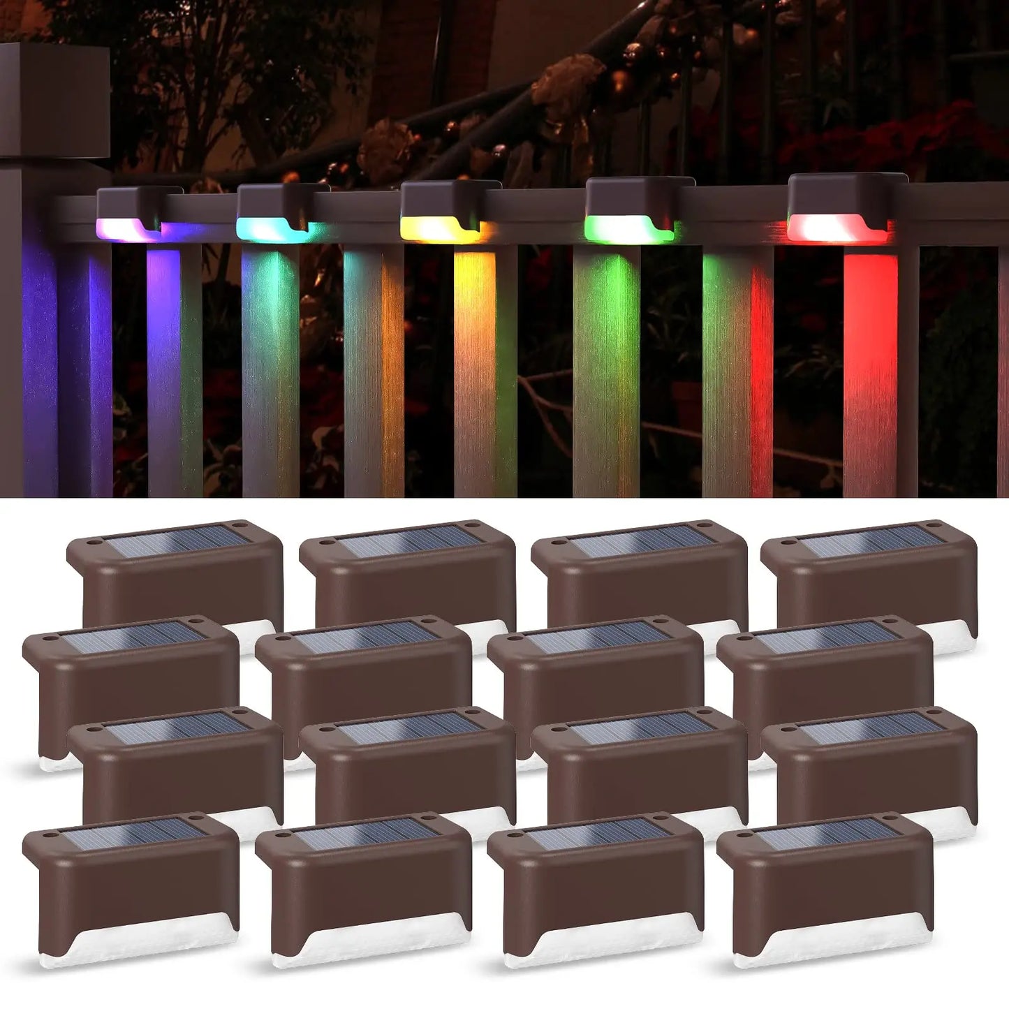 Solar Step Deck Fence Lights Outdoor Waterproof Led Path Light for Patio Stairs Garden Pathway Step Fences Outside Solar Lamp