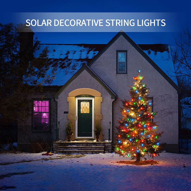 100M/50M/30M/20M/10M Outdoor Solar LED Light String Xmas Holiday Party Festoon Street Yard Wedding Garland Ambinet Decoration