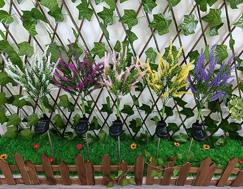 Solar Garden Lights Wild Flower Chrysanthemum Stake Lawn Lamp Waterproof Garden Butterfly Lamps Yard Art for Home Decoration