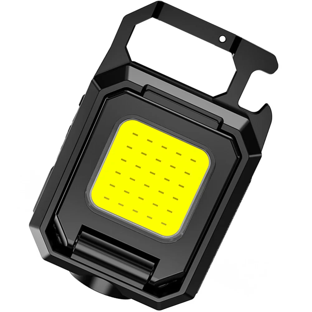 XPE Pocket Work Light 1000LM COB LED Mini Keychain Light USB Rechargeable Flashlight IPX4 Waterproof for Outdoor Camping Hiking
