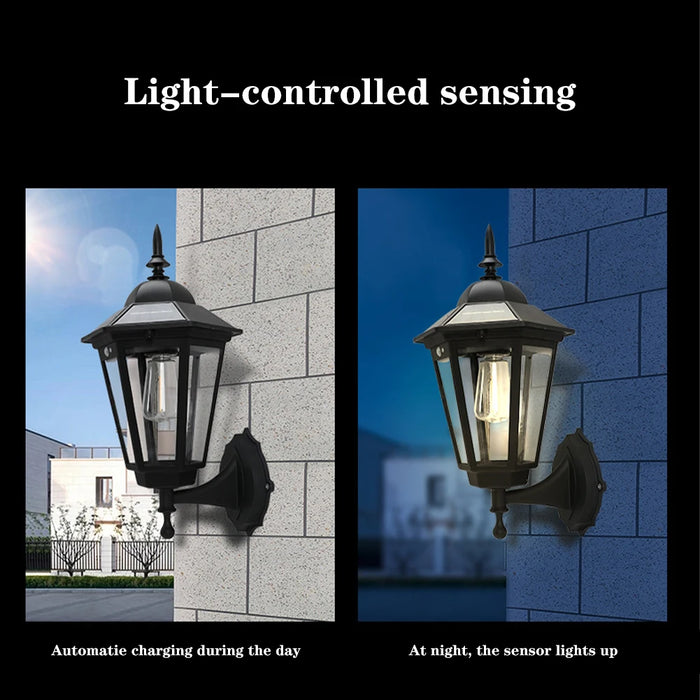 E2 Solar Flame Hanging Lantern Lights Outdoor IP65 3 Modes Solar Powered Lamp Wall Mounted Lights Fence Patio Porch Garden Decor