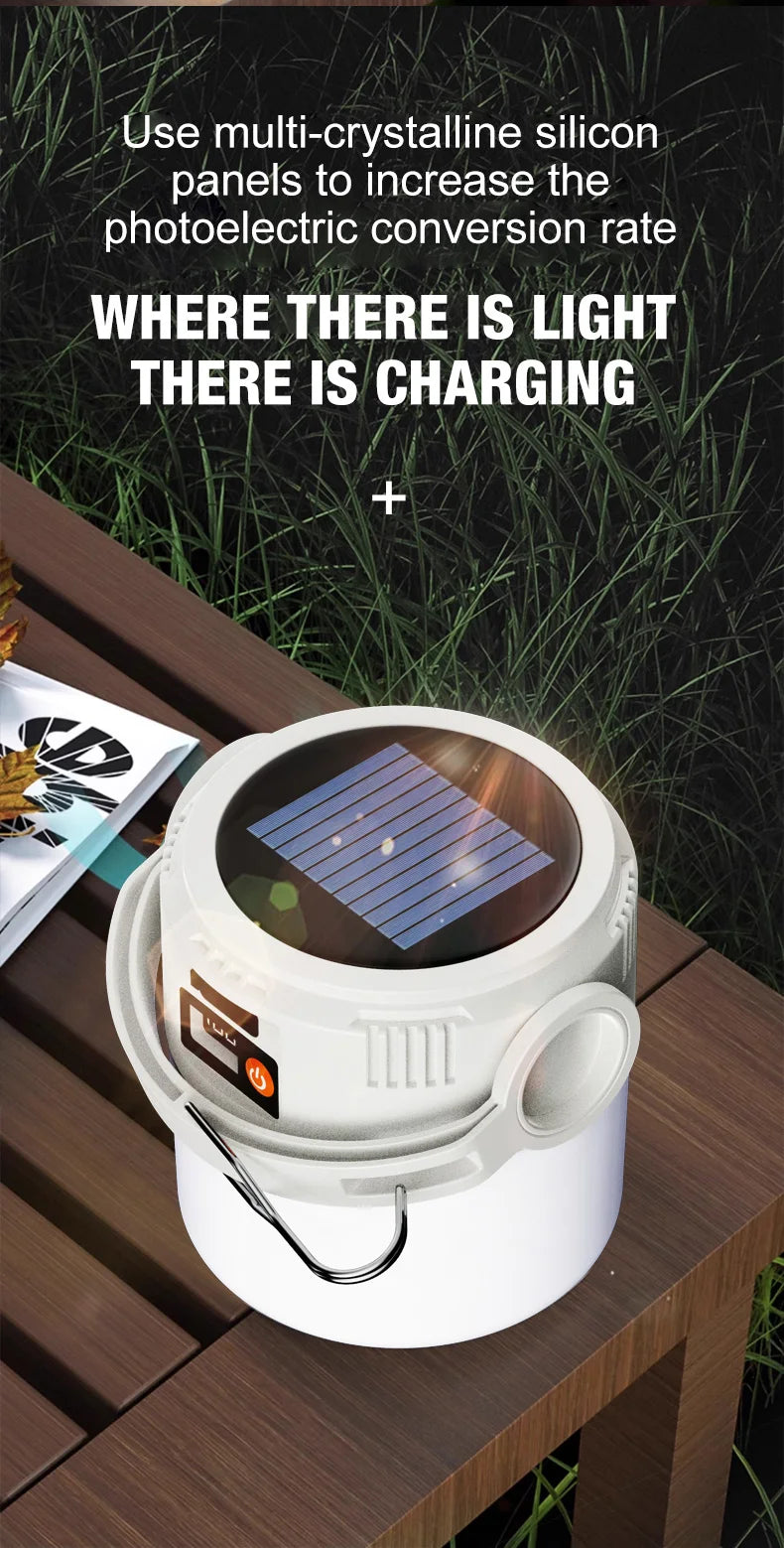 Solar Camping Lights Lightweight Led Camping Lantern Waterproof Foldable Lights For Outdoor Home Hiking Night Use