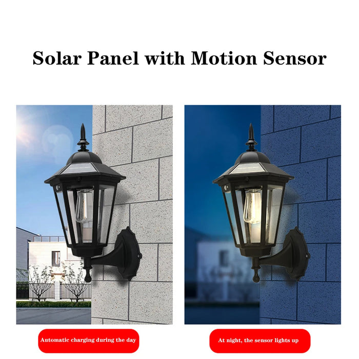 E2 Solar Flame Hanging Lantern Lights Outdoor IP65 3 Modes Solar Powered Lamp Wall Mounted Lights Fence Patio Porch Garden Decor