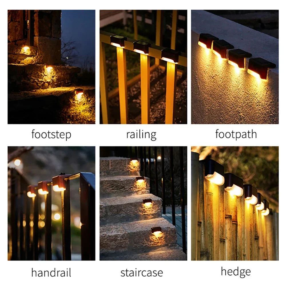 Solar LED Light Outdoor Garden Light Solar Fence Lamp Waterproof Deck Lamp Solar Stair Light Patio Stairs Pathway Garden Decor