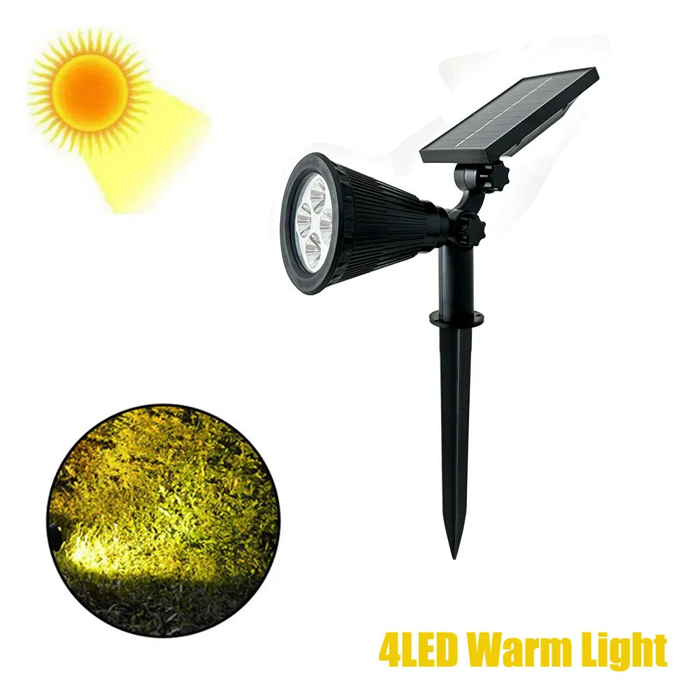 1pc 4/7/18/36LED Solar Spotlights Outdoor IP65 Waterproof Brightness Adjustable Spot Light for Garden Backyard Driveway Patio