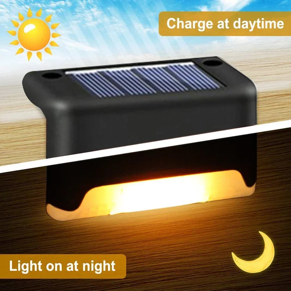 1~24PCs Solar Deck Lights Outdoor Waterproof LED Garden Step Light Stair Decorative Fence Lighting Patio Stairs Railing Pathway