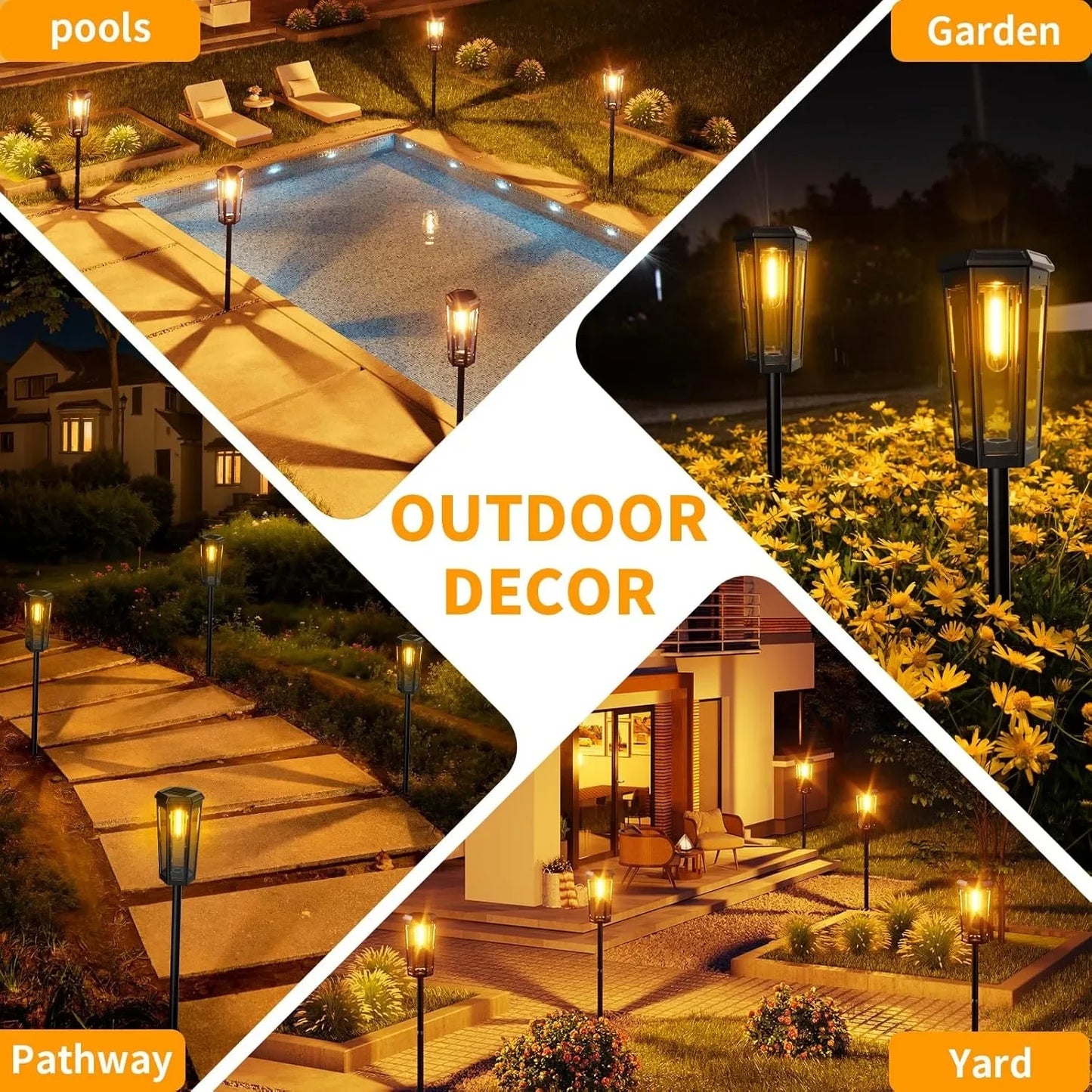 1/4/6 Pack Solar Pathway Lights Outdoor Solar Lights IP65 Waterproof Garden Lights Solar Lamp Outdoor Landscape Lamps for Lawn