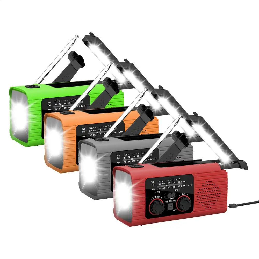 Solar Hand Crank Radio AM/FM/NOAA Hand Crank Radio Battery Powered SOS Alarm Radio 3 Way Charging Survival Radio Power Banks
