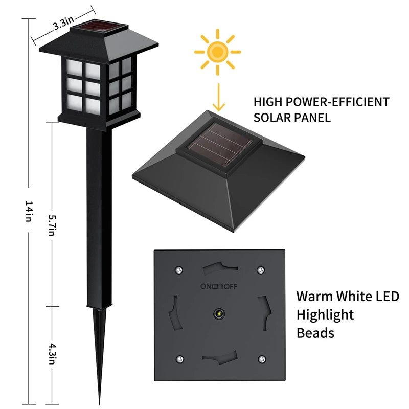 LED Solar Pathway Lights Lawn Lamp Outdoor Solar Lamp Decoration for Garden/Yard/Landscape/Patio/Driveway/Walkway Lighting