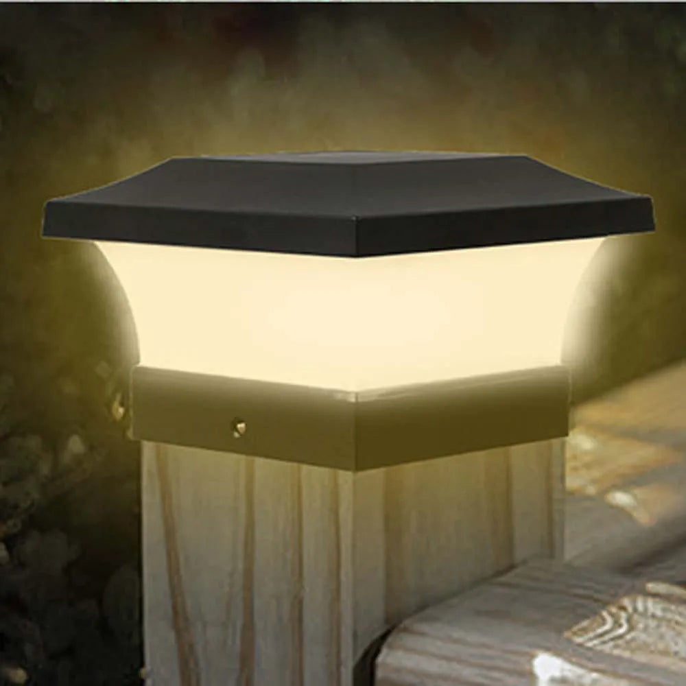 Solar Post Light Outdoor 3000K 6000K LED Fence Deck Cap Lamp for Landscape Garden IP65 Waterproof Gate Cottage Solar Column Lamp