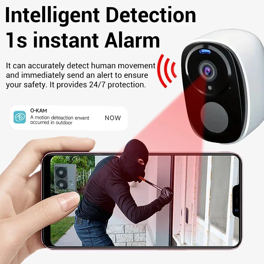 4G Solar Surveillance Camera Wireless Outdoor 2K 5MP Battery Powered Security Camera Spotlight Siren 2-Way Audio Waterproof