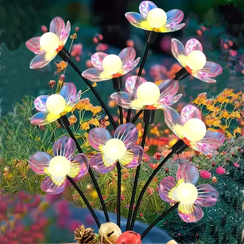 Solar Firefly Flower LED Light,Outdoor Waterproof 2 Modes Decoration Fairy Lamp,Landscape Lighting For Garden,Lawn,Patio,Pathway