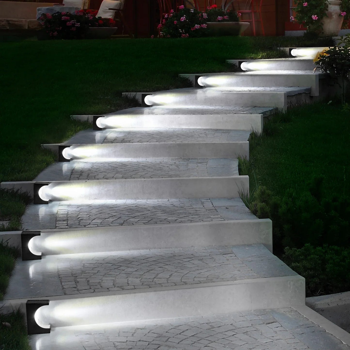 1/4PCS LED Step Lamp Solar Stair Light Outdoor IP65 Waterproof Solar Light for Garden Deck Path Balcony Decor Lighting