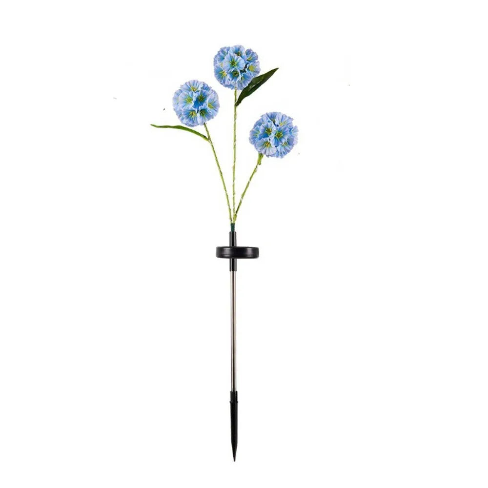 Waterproof Solar Flower Light Ground Mounted Warm light Simulation Flower Lamp with 3 Head Intelligent Light Sensing