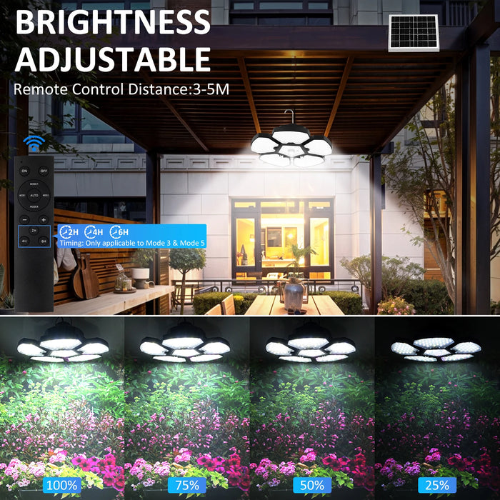 Solar Shed Light Indoor Outdoor Garage Balcony Motion Sensor Pandent Lights 156LEDS Waterproof Courtyard Security hanging Lamp