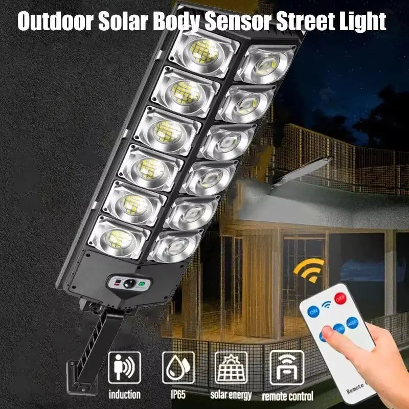 NEW Outdoor Solar LED Lights Waterproof 8000 Lm Super Bright Wall Lamp With Motion Sensor Remote Control Garden Street Light