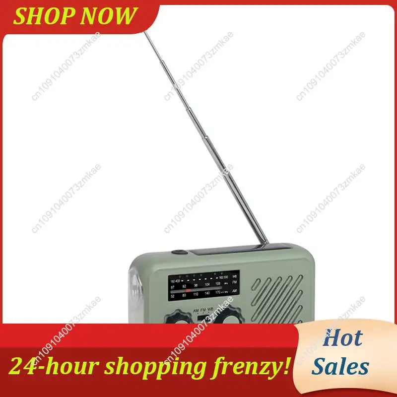Solar & Hand Crank Power, LED Flashlight, SOS Alarm For Outdoor Emergencies