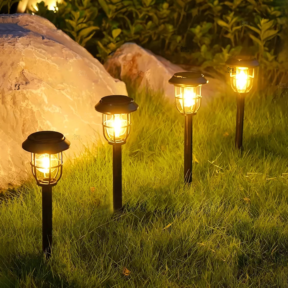 1200LM Warm Solar Camping Lights Lawn Lights Wall Lamps Solar Outdoor Lights Courtyard Garden Decoration Night Light Mood lights