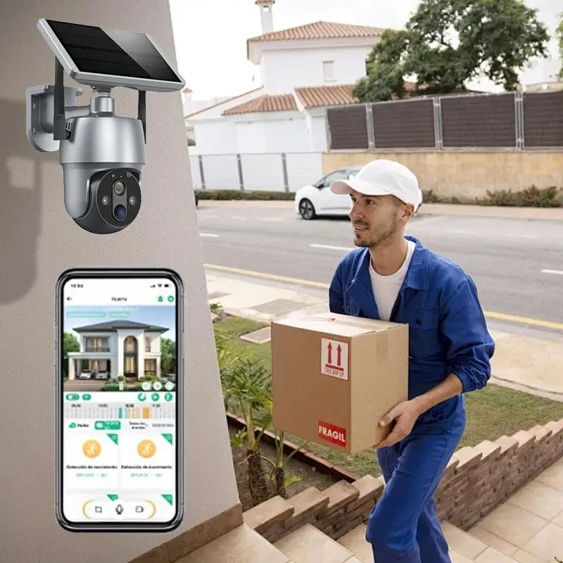 Solar 360-degree Surveillance Camera Full Color Night Vision 1080P Pixel Solar Outdoor Wireless Camera 4G SIM Dual Lens Surveill