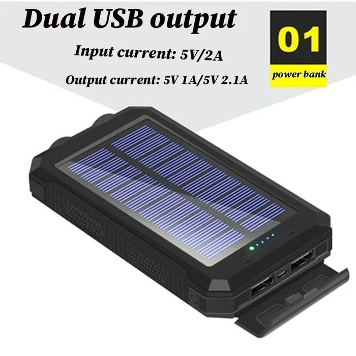 200000mAh Solar Power Bank Fast Charging Outdoor Large Capacity External Battery PowerBank Flashlight For iPhone Huawei Xiaomi