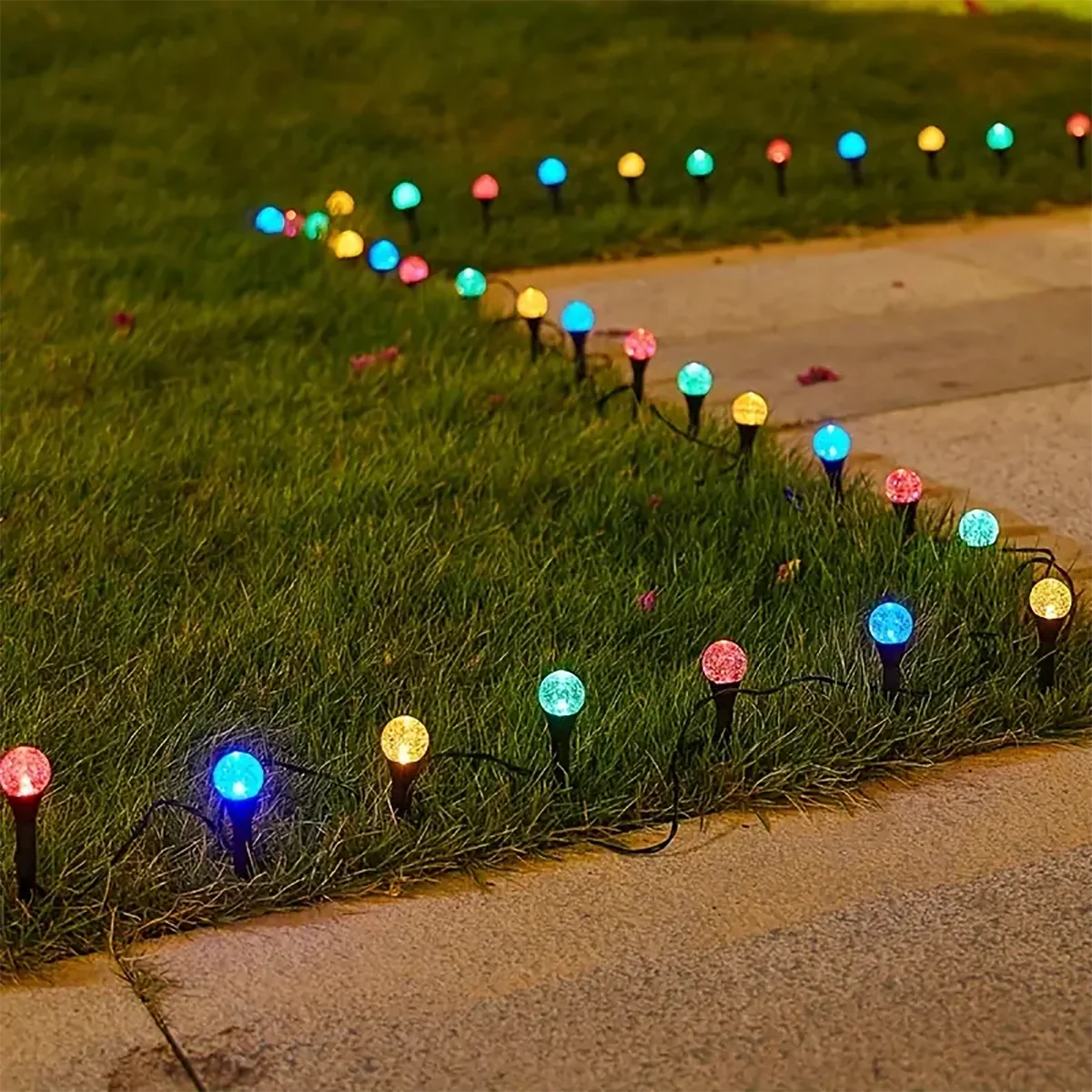 Solar Bubble Ball Lawn Lights Outdoor Garden Pilot Light String for Lawn Patio Camping Birthday Lawn Decor Decoration Lighting