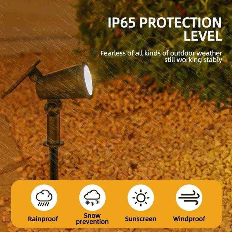 9 LED Solar Spot Lights Outdoor Waterproof Solar Power Garden Stake Lights Brightness Adjustable for Walkway,Lawn,Driveway Backy