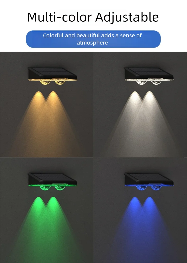 LED Solar Fence Lights Outdoor Garden Solar Powered Wall Lights Waterproof Bright Landscape Lamp Deck Patio Yard Deck Decor