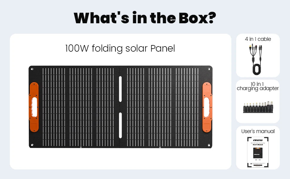 100W Portable Folding Solar Panels Cell Foldable Solar Charging Panel Complete Kit for RV Outdoor Tourism Camping Power Station