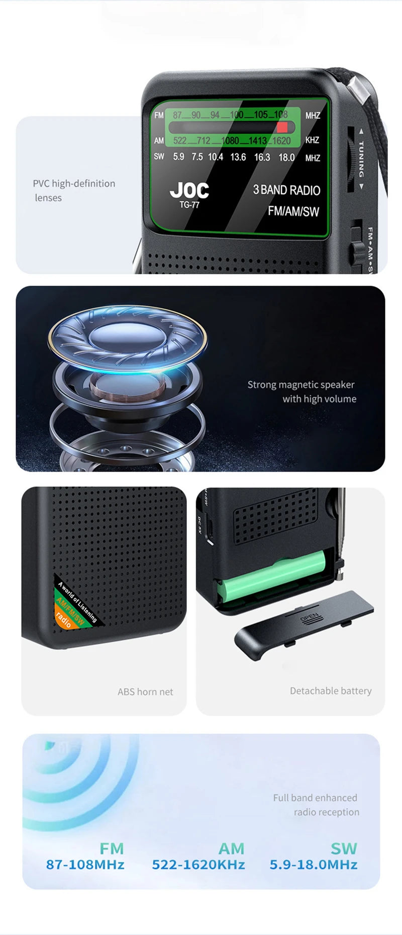 Xiaomi Full Band Radio Portable Radio Am Fm Sw Multi-function Radio Excellent Reception Transistor Radio With Loud Speaker