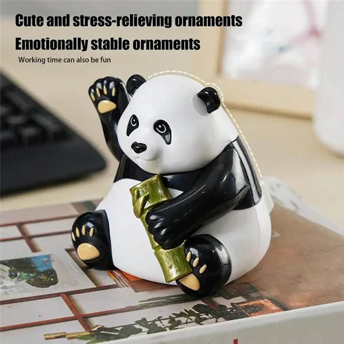 ABUN-Solar Dancing Toys Solar Panda Bear Bobblehead Collectible Figurines Car Dashboard Decor Panda Desk Accessories Office