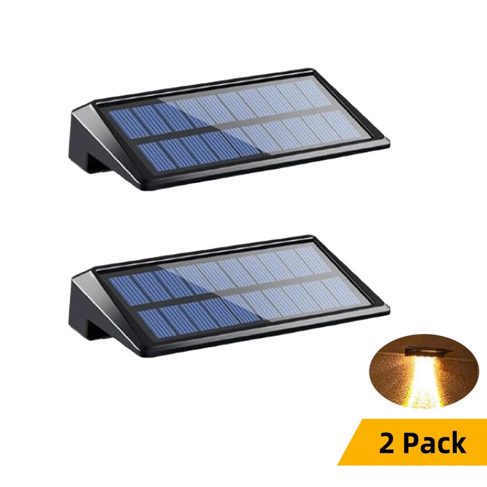 2 Pack Solar Wall Lights 4 LED Solar Fence Lights Outdoor Waterproof Solar Deck Lights Wall Lights for Fence Post Yard Pathway
