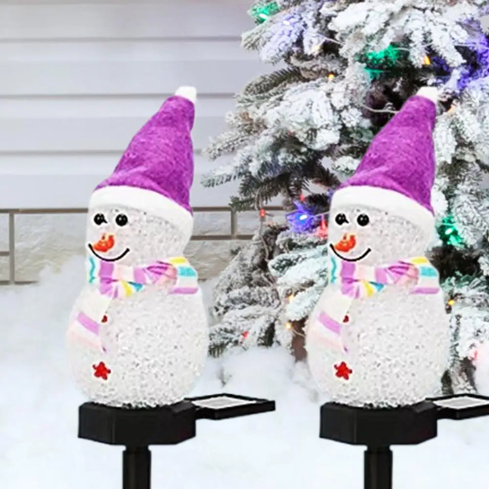 Snowman Stake Lights Solar Powered Snowman Lights Waterproof Solar Christmas Decorations Outdoor Solar Energy For Christmas