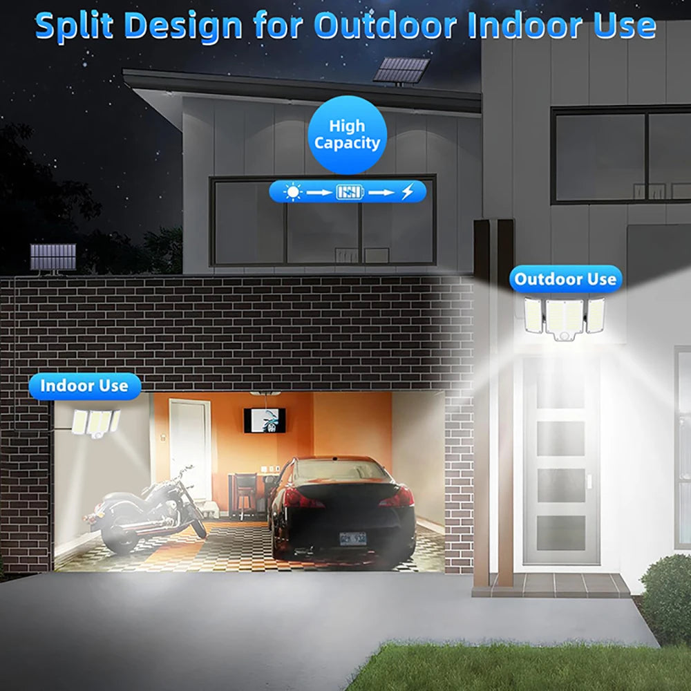 Solar Flood Lights Outdoor 106/280 LED Solar Motion Lights Remote Solar Security Lights Wall Light Waterproof 3 Modes Garden