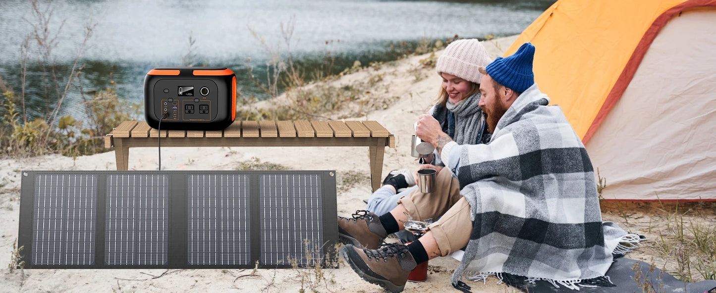 40W Foldable Solar Panel USB QC3.0 USB-C Output Portable Waterproof Battery Charger for Power Staiton Outdoor Camping Hiking