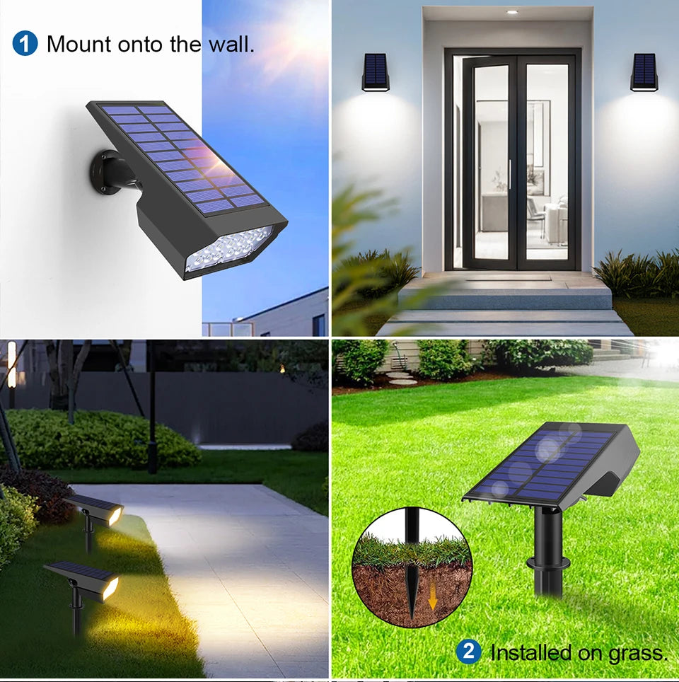 Solar Outdoor Pathway Light,Auto on at Night/Auto off at Sunrise,Yard Street Garden Energy Saving Waterproof Wall Nightlamp
