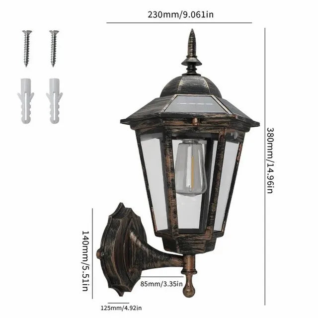 E2 Solar Flame Hanging Lantern Lights Outdoor IP65 3 Modes Solar Powered Lamp Wall Mounted Lights Fence Patio Porch Garden Decor