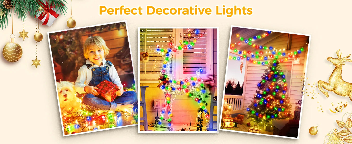 100LED Solar String Lights Outdoor Waterproof Fairy Lights String 8 Mode for Home Gardens Wedding Party Xmas Outdoor Tree Decor
