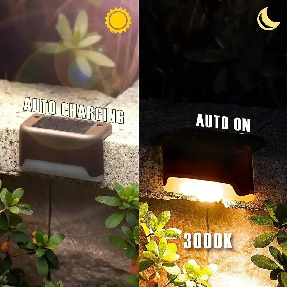 1-10PCS Solar Deck Lights Outdoor Step Lights Waterproof Led Solar Lights for Railing Stairs Step Fence Yard Patio and Pathway