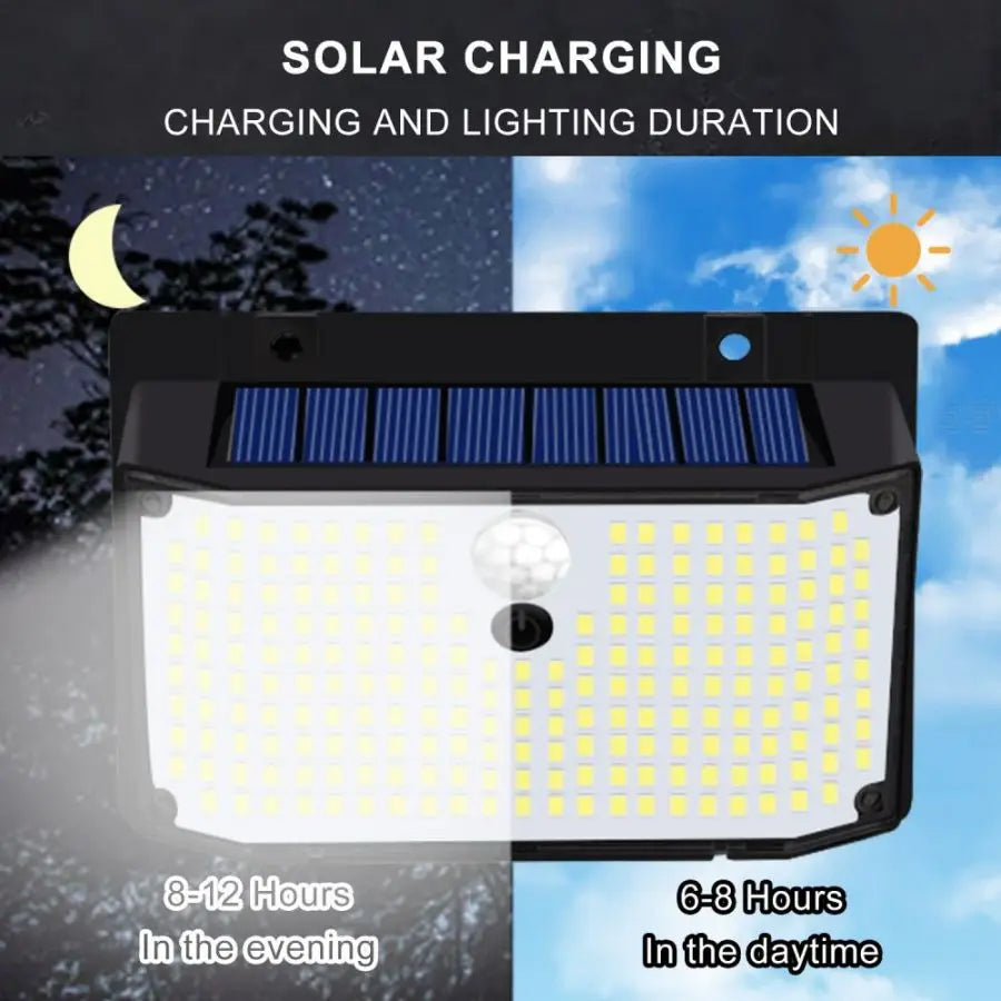 138 LED Solar Light Outdoor 4PCS Solar Wall Lamp Human Body Sensor 3 Mode Waterproof Garden Decor Street Lights Sunlight Powered