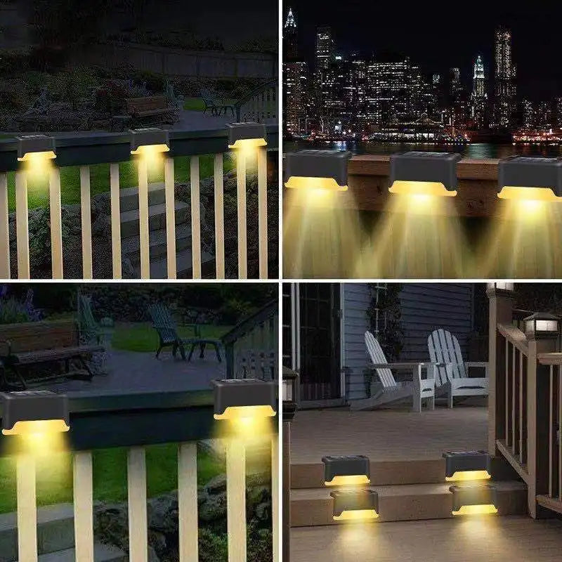 4Pack Solar Lamp Path Deck Outdoor Stair Light Garden LED Waterproof Balcony Lighting Solar Lamp for Garden Step Patio Fence New