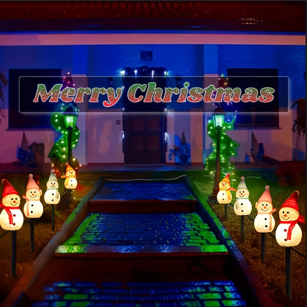 Snowman solar lights, outdoor lighting for gardens and lawns, suitable for Christmas decoration lights, winter decoration,