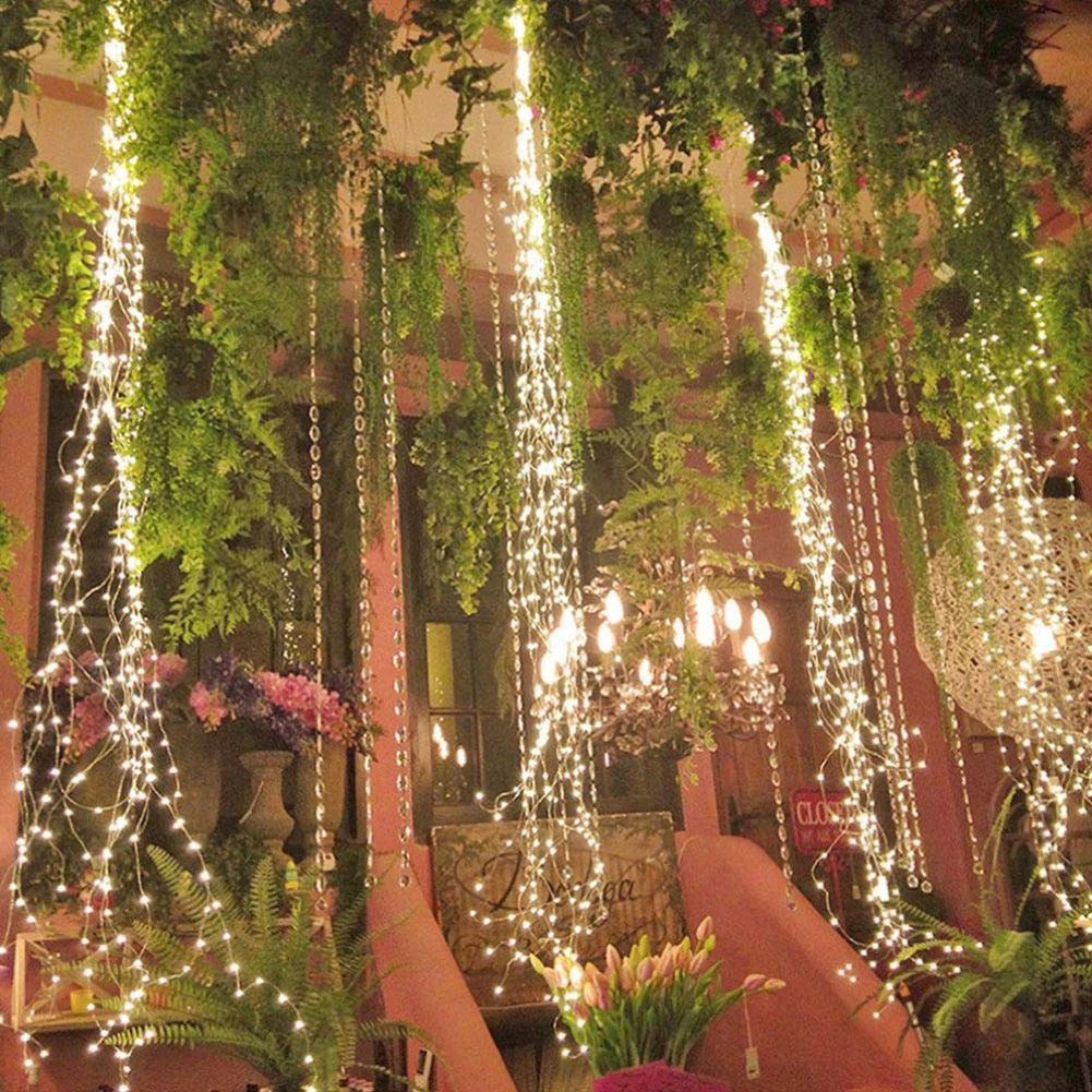 1set Solar String Light, 10 Strands 200 LEDs Hanging Vine Tree Lights Waterfall Vine Branch Lights Twinkle Starry Lights