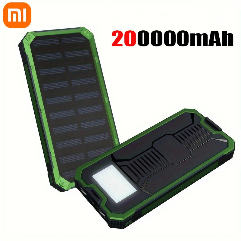 Xiaomi SolarPower 200000mAh Portable Power Bank Large Capacity Solar Outdoor External Battery Camping Fast Charging LED Display