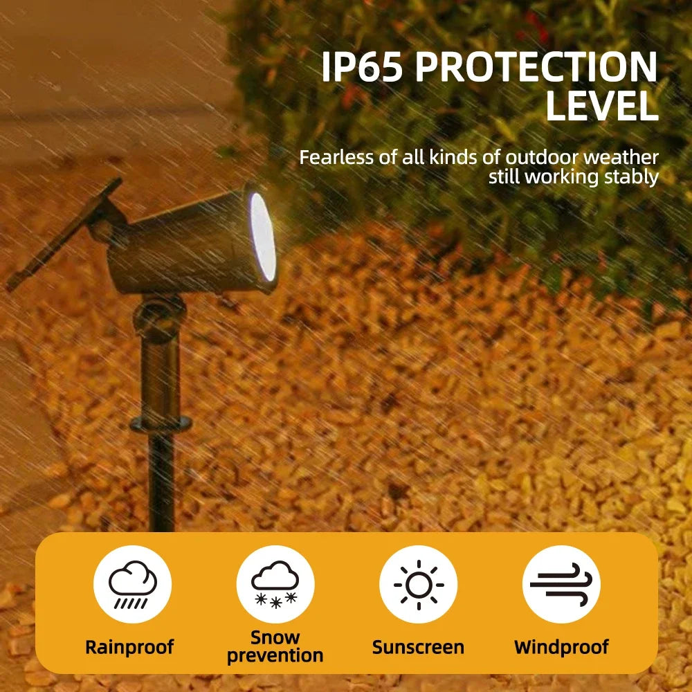 Solar Pathway Lights Outdoor Waterproof Bright Monocrystalline Silicon Garden Decora Light LED Landscape Lamp for Yard Fenced