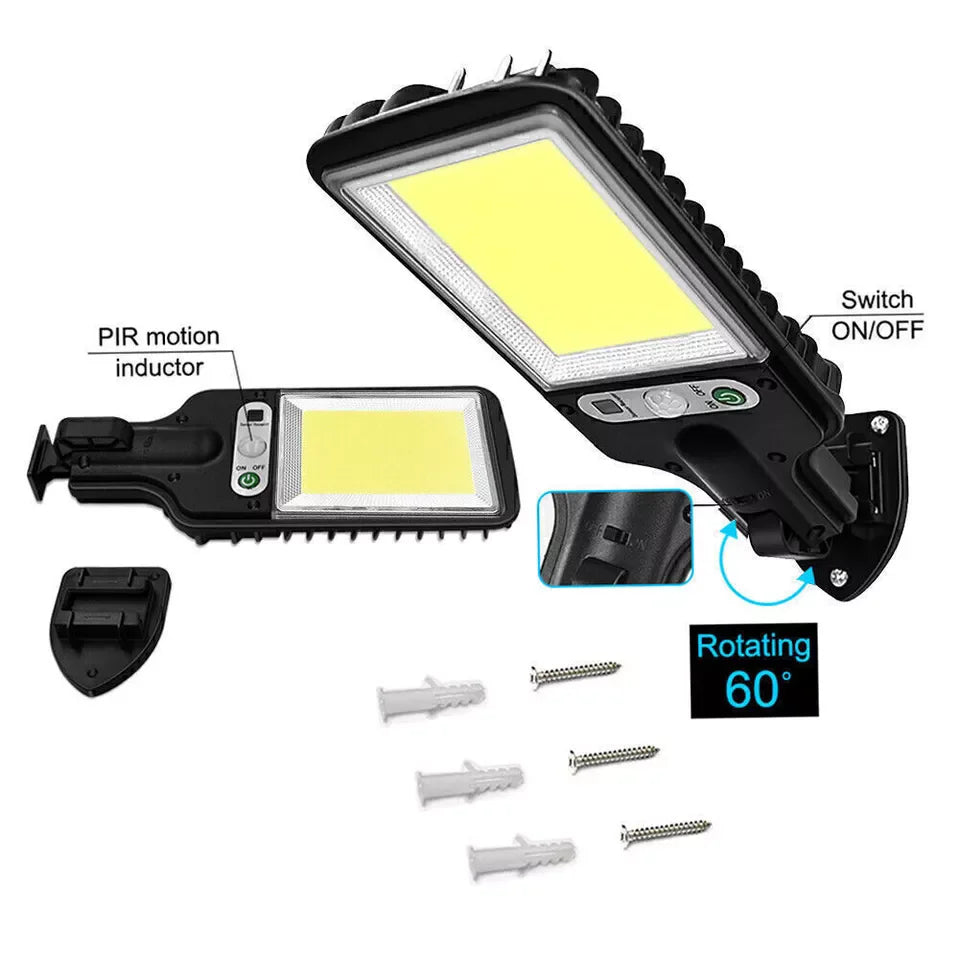 Outdoor Solar Street Light 117COB Human Body Sensing Courtyard Light Wall Light Waterproof Courtyard Garden Household Lighting