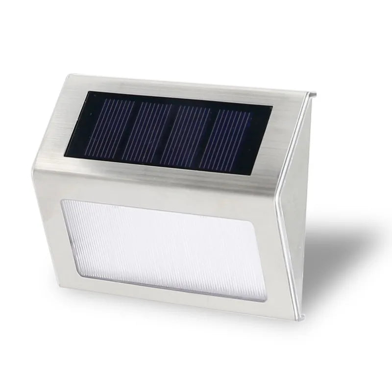 Solar Step Lights Solar Fence Lights Outdoor LED Stainless Steel Wall Lamps Deck Lights For Stair Fence Step Walkway Patio
