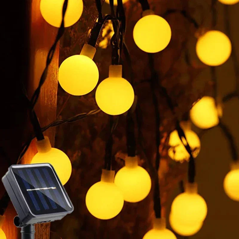 20/50/100LED Solar Outdoor String Lights Round Ball Solar Globe Lights for Garden Patio Holiday Party Christmas Decoration
